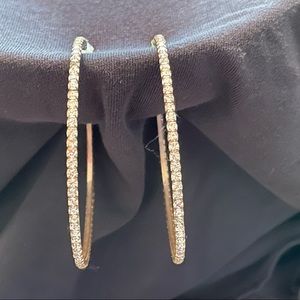 Kate Spade Rose Gold Pave Hoops